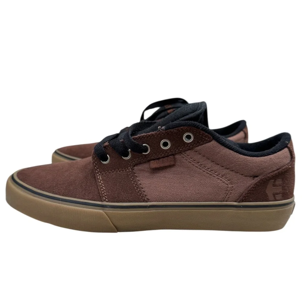 Etnies Skateboarding Shoes Mens Size 8.5 Brown Suede Canvas Gum Sole‎ Low Top